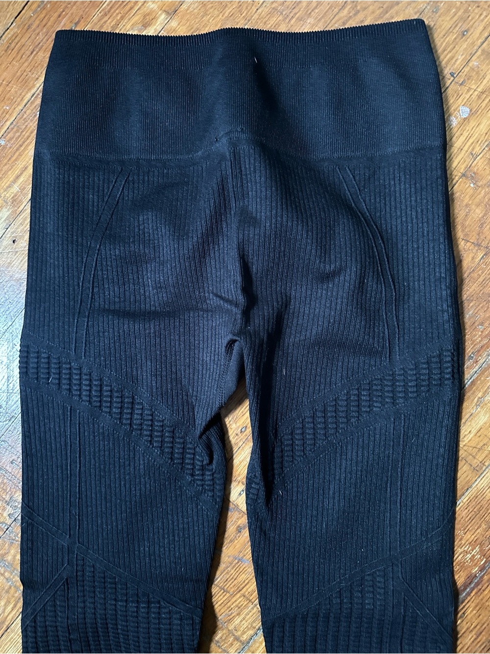 Fabletics Black Ribbed High-Waist Compression Leggings - Picture 5 of 6